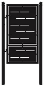Cancello manuale con serratura manuale Privacy in ferro, apertura a sinistra, L 104.5 x H 180 cm, di colore nero