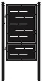 Cancello manuale Privacy in ferro, apertura a sinistra, L 104.5 x H 180 cm, di colore nero