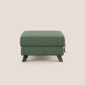 Moon Pouf contenitore e piedini alti in tessuto morbido ad intreccio soft-touch impermeabile T06 verde