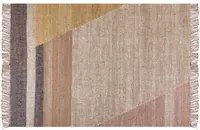 Tappeto Multicolore Juta Motivo Geometrico 160 x 230 cm Rustico Boho