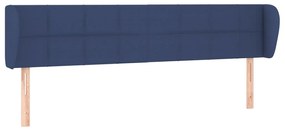 Testiera ad orecchio blu 163x23x78/88cm in tessuto