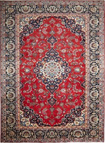 Najafabad Tappeto 360 x 260 Blu (Iran) Annodato A Mano