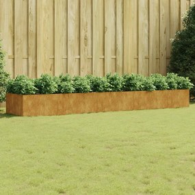 Fioriera Rialzata Da Giardino 360x80x40 Cm İn Acciaio Corten /