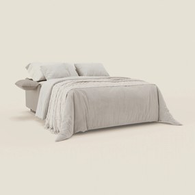 Violetta divano letto materasso H18 cm - poggiatesta reclinabili e braccioli mobili in tessuto impermeabile T13 panna