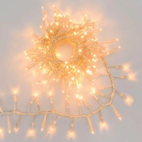 Filo di luci di natale 192 lampadine LED bianco caldo Maxi 4 m programmabile