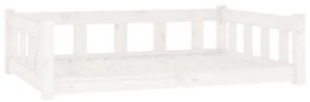 Cuccia per Cani Bianca 105,5x75,5x28 cm Legno Massello di Pino