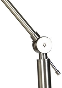 Lampada da terra moderna in acciaio con paralume in lino nero 45 cm - Editor