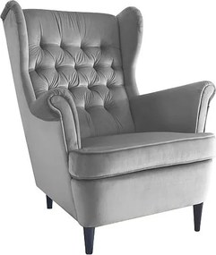 Poltrona Harry in velluto grigio - Blu14