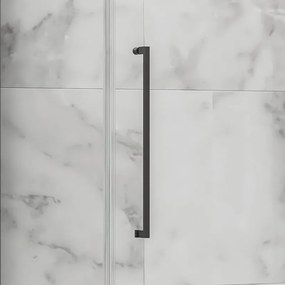 Box doccia 90x80 telaio gun metal porta battente 80 laterale fisso 90cm | KT5000GM - KAMALU