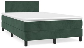 Giroletto A Molle Con Materasso Verde Scuro 120x190 Cm Velluto /
