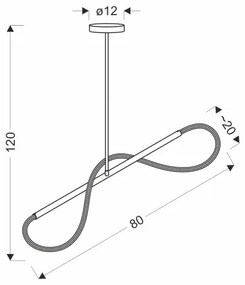 Lampadario LED a sospensione su cavo SUPREME LED/18W/230V 80 cm oro