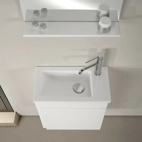 Mobile sospeso salvaspazio 45 cm bianco lucido profondo 25 con specchio Mini