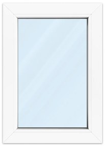 Finestra in PVC 50x70 cm, aluplast IDEAL 4000, bianco, 500x700 mm, vetri fissi, configurazione individuale