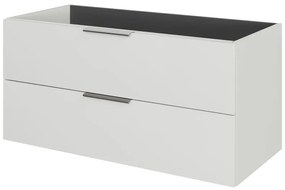 Mobile da bagno sospeso sotto lavabo L 99 x H 48 x P 45 cm bianco lucido, 2 cassetti PELIPAL Madeo