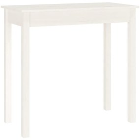 Tavolo consolle bianco 80x40x75 cm in legno massello di pino