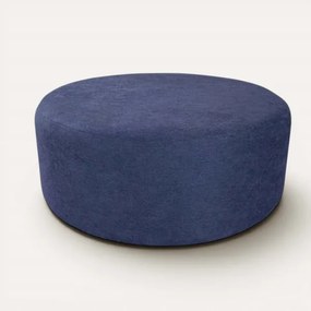 Pouf Tondo Dante L70 cm in Tessuto Antimacchia BLU