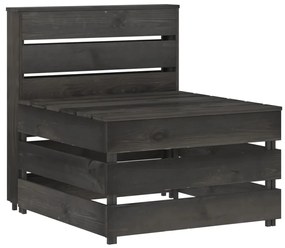 Set Salotto da Giardino 10pz in Legno di Pino Impregnato Grigio