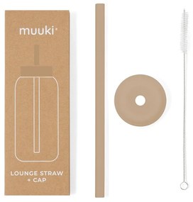 Cannuccia in silicone con scopino per pulizia e tappo inclusi Milk Coffee – Muuki