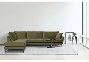 Divano angolare in velluto verde (angolo sinistro) Magic - Scandic
