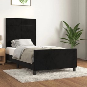 Giroletto Con Testiera Nero 90x200 Cm İn Velluto /