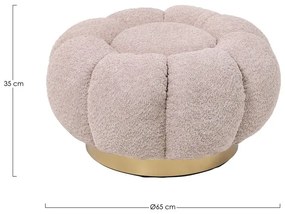 Pouf FLOREL in tessuto effetto bouclé rosa antico