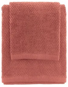 Set asciugamani bagno rosso per viso e ospite in cotone puro Spring