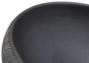 Lavabo da Appoggio Nero e Grigio Ovale 59x40x15 cm Ceramica
