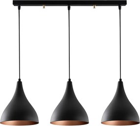 Lampadario nero con paralume in metallo Sağlam – Opviq lights