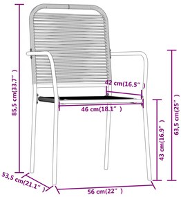 Set Mobili da Pranzo per Giardino 7 pz Nero