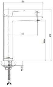 Cersanit S951-354 - Rubinetto del lavandino MILLE 27 cm cromo lucido + scarico
