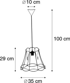 Lampada a sospensione retrò nera 35 cm - Granny Frame
