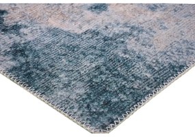 Tappeto lavabile blu e crema 200x80 cm - Vitaus