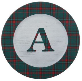 Sottopiatto Natale lettera A 33 cm in plastica