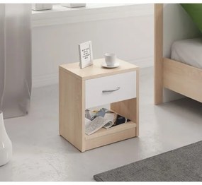 Comodino NED rovere sonoma/bianco