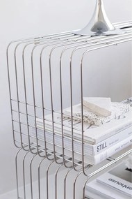 Libreria da parete color argento lucido in metallo 70x30 cm Wire – Mette Ditmer Denmark