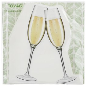 Set 12 tovaglioli calice champagne in carta