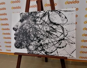 Stampa su tela – Donna con elementi astratti