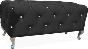 Pouf Hestia in velluto nero - Blu19