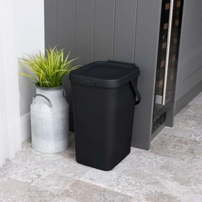 Cestino per la spazzatura in plastica nero 18 l – Addis