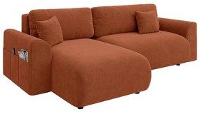 Divano angolare color mattone allungabile (con composizione variabile) Lorine – Ropez