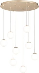 Lampada a sospensione in metallo verniciato Oro SANTOS 8 Luci Led 60 cm