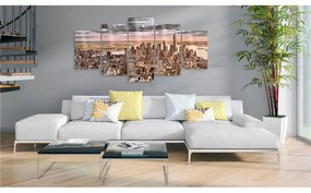 Quadri su vetro acrilico  New York City: Morning Sky [Glass]  Colore Grigio, Dimensioni e Misure 100x50