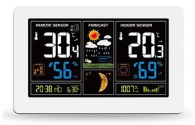 Solight TE81W - Stazione meteo con display LCD e ricarica USB bianca
