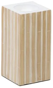 Portacandele Beige Bambù Legno MDF 10,5 x 10,5 x 21 cm