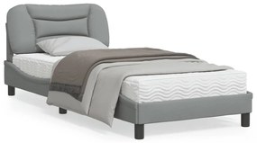 Giroletto Con Led Senza Materasso Grigio Chiaro 90x200 Cm /