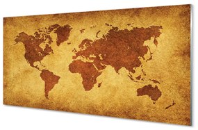 Quadro acrilico Vecchia mappa marrone 100x50 cm