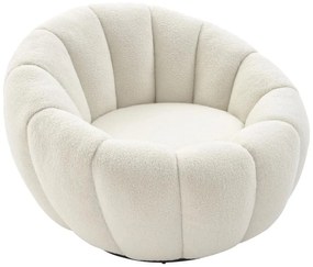 Poltrona conchiglia girevole in Tessuto bouclette Bianco - COSSATO