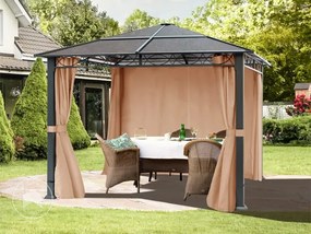 TOOLPORT Gazebo da giardino Hardtop Paradise Deluxe ocra, 3x3m - (300117)