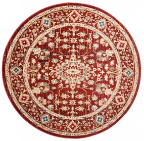 Tappeto vintage rotondo in rosso Larghezza: 100 cm