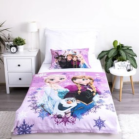 Set copripiumino e federa da bambini in cotone per culla 100x135 cm Frozen "Purple" – Jerry Fabrics